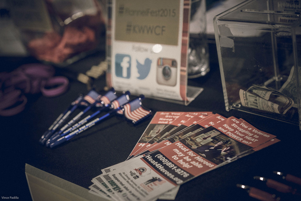 Keep Wisconsin Warm/Cool Fund marketing materials: pencils, flyers, and a donation box